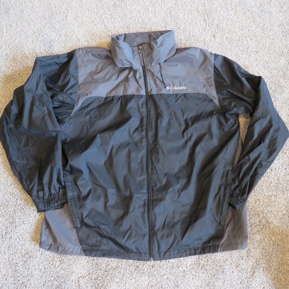 COLUMBIA DARK GRAY TWO TONED #33 WINDBREAKER JACKET LIGHTWEIGHT SIZE XL